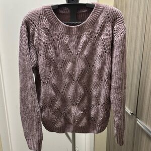 Women’s Dusty Mauve Cable Knit Sweater